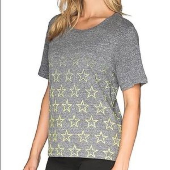 CHRLDR Gray Neon Yellow Ombré Star Short Sleeve Tee sz S - Picture 1 of 8